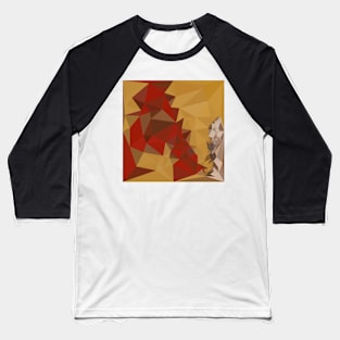 Red Ginger Abstract Low Polygon Background Baseball T-Shirt